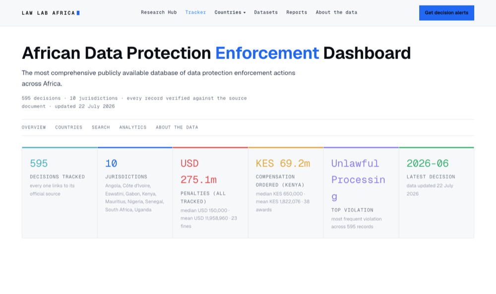 The enforcement tracker dashboard